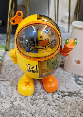 Sarı Renkli Işıklı müzikli robot - Görsel 2