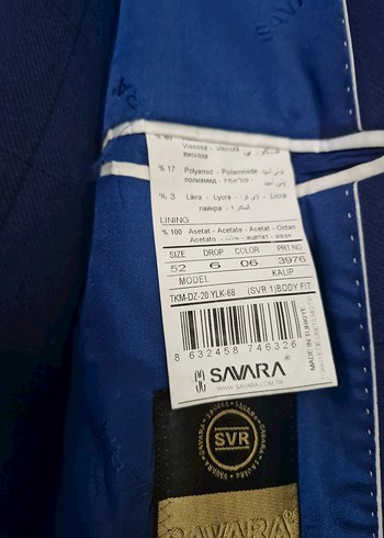 Erkek LACIVERT Kareli Düğmeli Ofis Takımı - Görsel 5