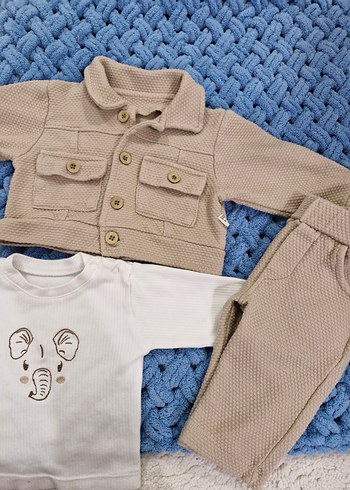 Erkek Bebek Örgü Street Wear 3'lü Takım - Görsel 3