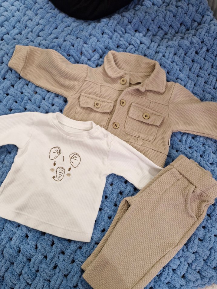 Erkek Bebek Örgü Street Wear 3'lü Takım - Görsel 2