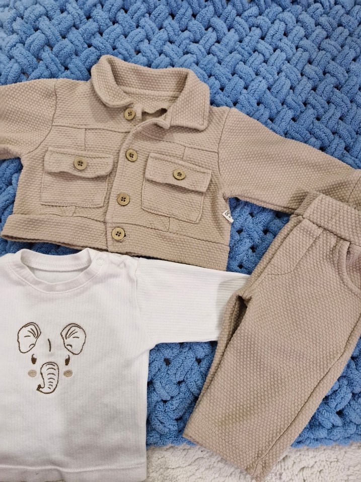 Erkek Bebek Örgü Street Wear 3'lü Takım - Görsel 3