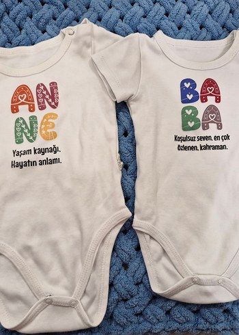 Desenli Kısa Kollu Bebek Body - Görsel 3