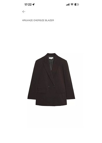 Zara Kruvaze Oversize Siyah Blazer Ceket