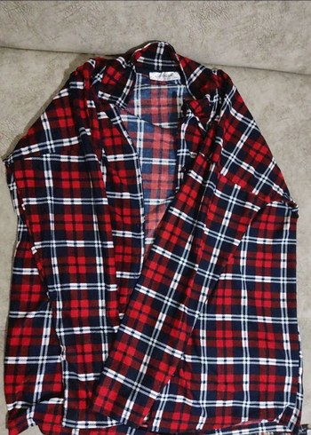 Diğer Kırmızı Ekose Kadın Pijama Takımı