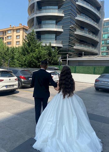 Prenses Kesim Beyaz Uzun Gelinlik - Görsel 6