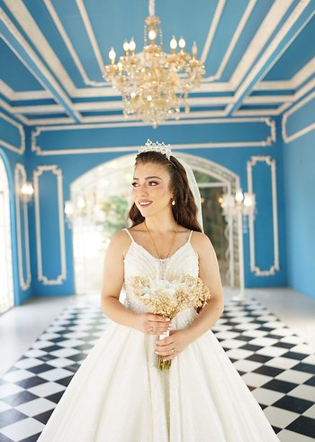 Prenses Kesim Beyaz Uzun Gelinlik - Görsel 5