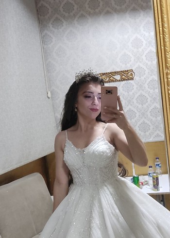 Prenses Kesim Beyaz Uzun Gelinlik - Görsel 7