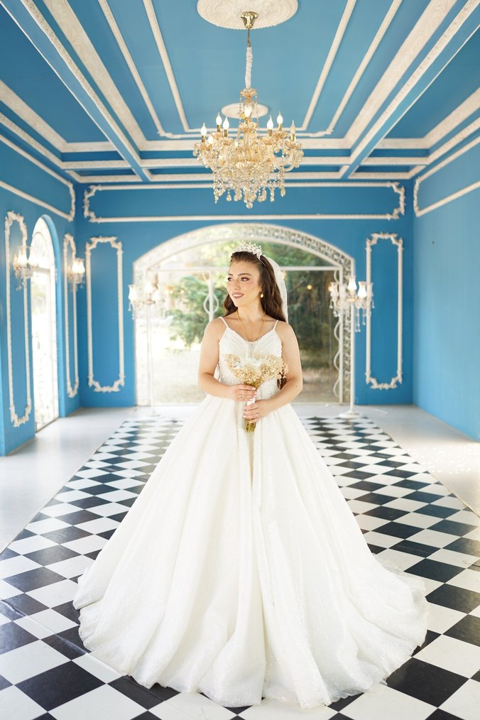 Prenses Kesim Beyaz Uzun Gelinlik - Görsel 4