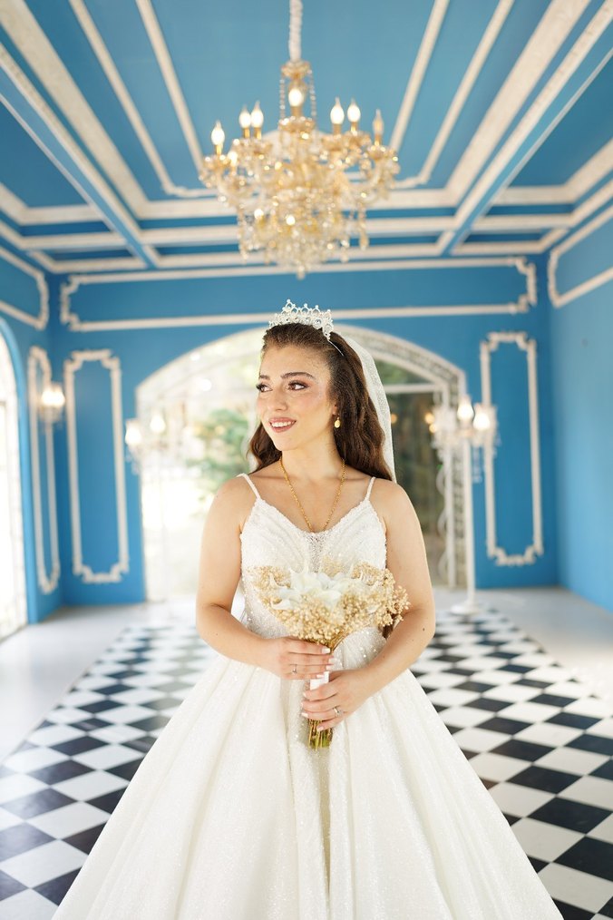 Prenses Kesim Beyaz Uzun Gelinlik - Görsel 5