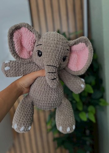 Gri Fil Figürlü Peluş Oyuncak