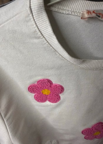 Çiçek Desenli Pembe Kız Eşofman Takımı - Görsel 2