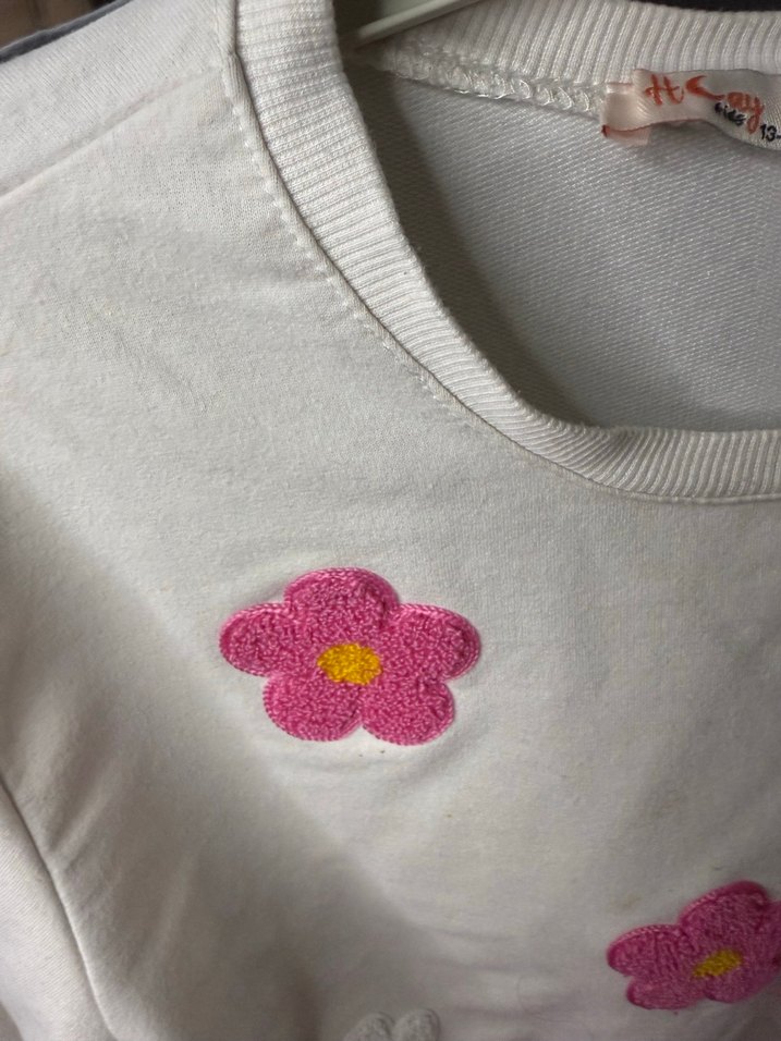 Çiçek Desenli Pembe Kız Eşofman Takımı - Görsel 2