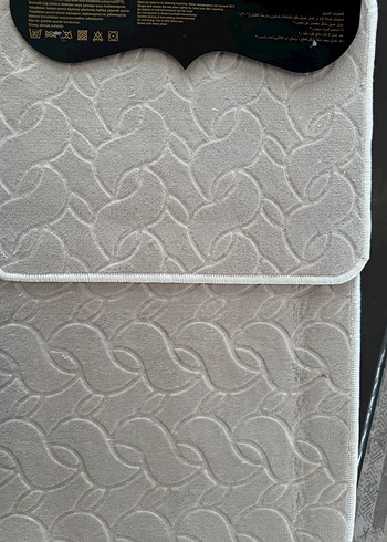 Elvira Beyaz Gri Desenli Banyo Paspası - Görsel 3