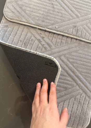 Gri Nakışlı Banyo Paspası Seti Elvira - Görsel 3