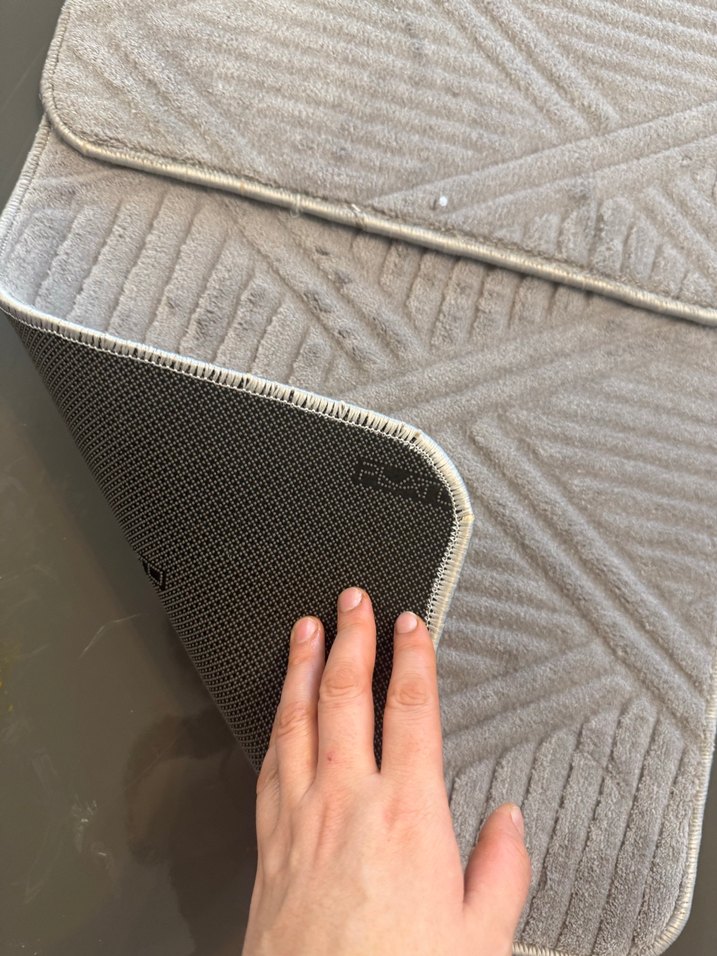 Gri Nakışlı Banyo Paspası Seti Elvira - Görsel 3