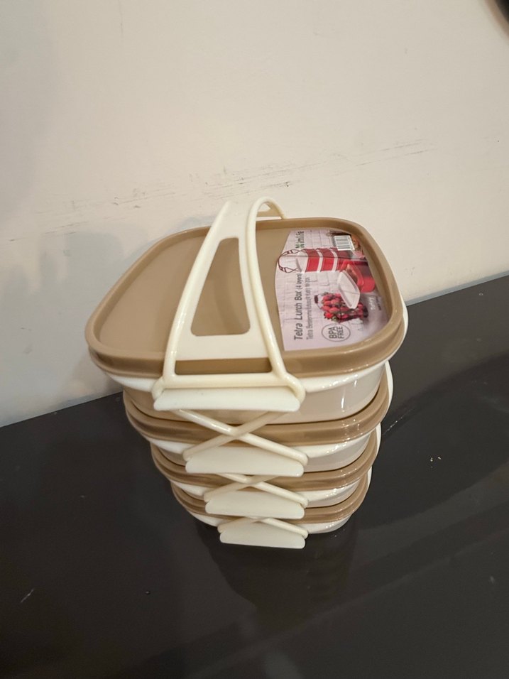 Bej Renkli Katlanabilir Yemek Kabı Seti - Görsel 2