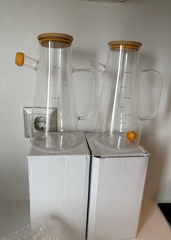 Bambu Kapaklı Cam Sürahi Seti - Görsel 2