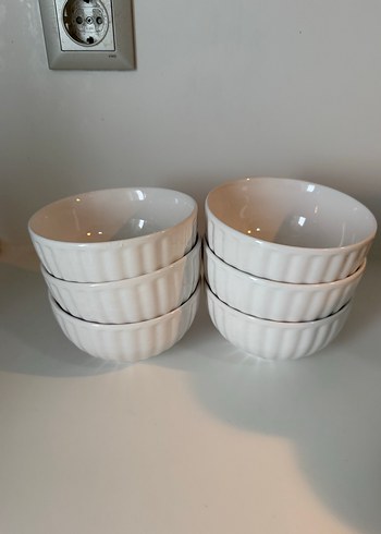 Beyaz Seramik 6'lı Kase Seti - Görsel 2