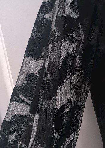 Siyah Uzun Kollu Gotik Elbise - Görsel 4