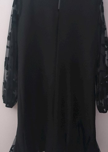 Siyah Uzun Kollu Gotik Elbise - Görsel 2