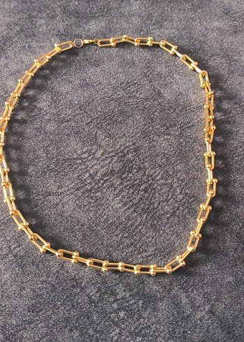 Zincir Detaylı Uzun Gold renk Kadın Kolye - Görsel 2