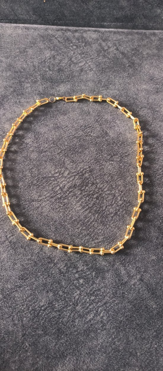 Zincir Detaylı Uzun Gold renk Kadın Kolye - Görsel 2