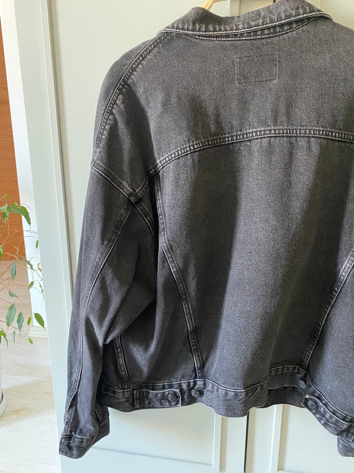Siyah Pull&Bear Oversize Denim Ceket - Görsel 3