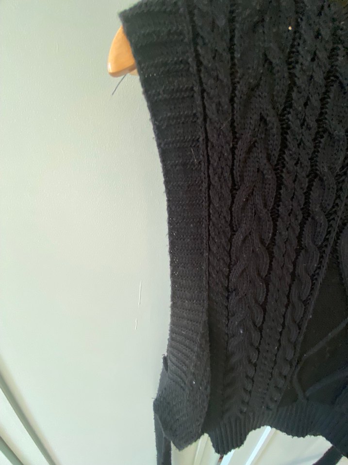 Siyah Örgü Kadın Süveter - Görsel 3