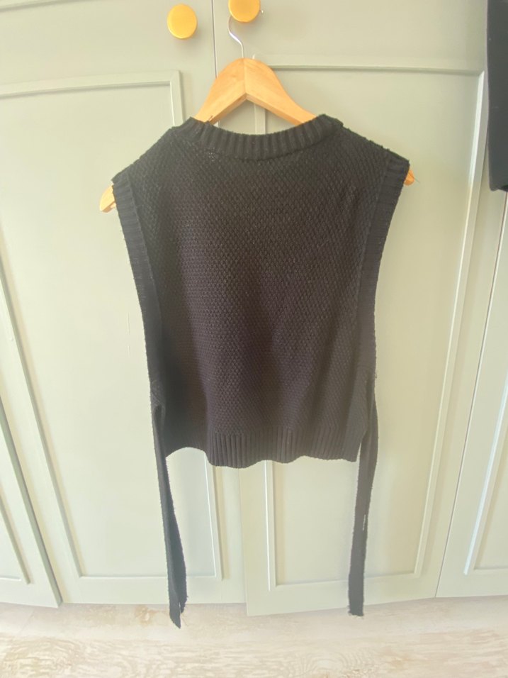 Siyah Örgü Kadın Süveter - Görsel 2