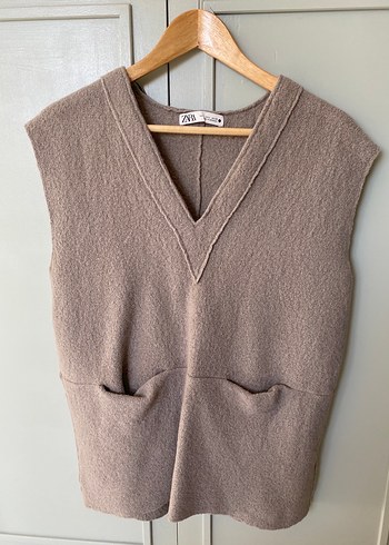 Zara V Yaka Kadın Yün Süveter - Görsel 5