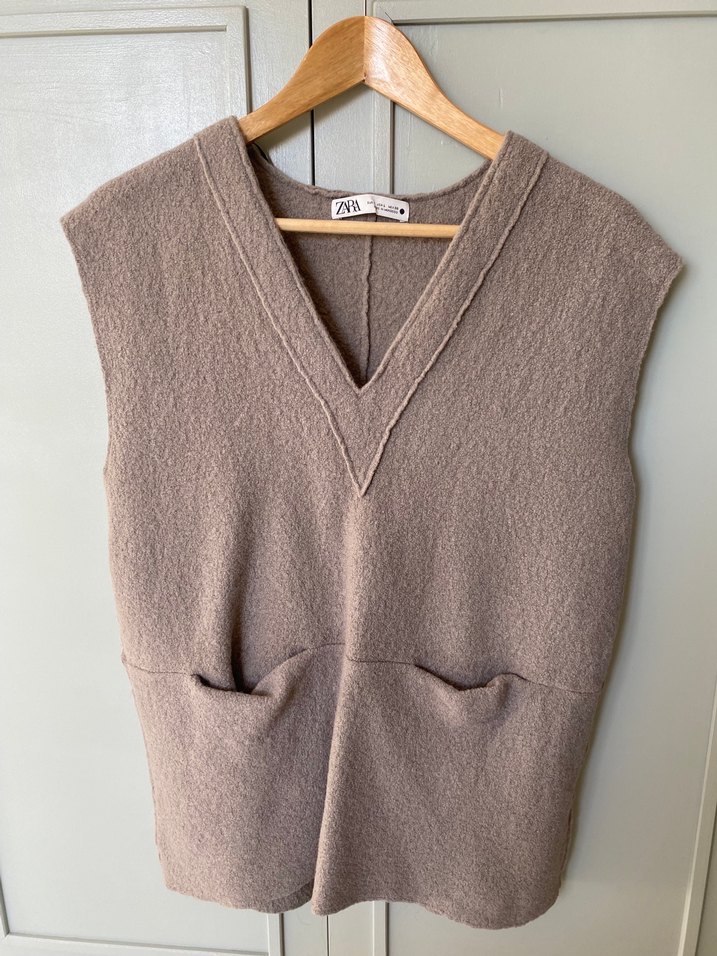 Zara V Yaka Kadın Yün Süveter - Görsel 5