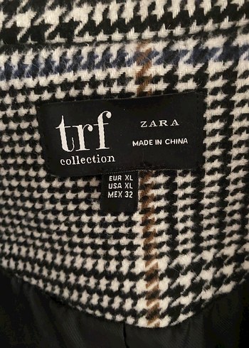 Düğmeli Gri Kareli Midi Kadın Kaban - Görsel 3