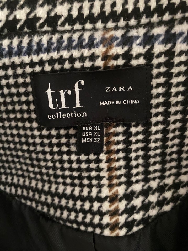 Düğmeli Gri Kareli Midi Kadın Kaban - Görsel 3