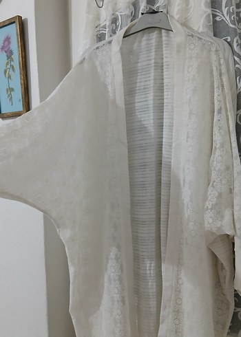 Dantel İşlemeli Uzun Bohem Kadın Kimono - Görsel 3