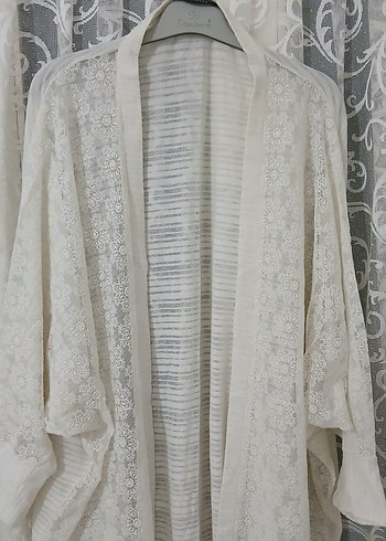 Dantel İşlemeli Uzun Bohem Kadın Kimono - Görsel 2