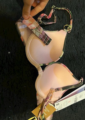 Çiçek Desenli Kopçalı Strappy Bikini Üstü - Görsel 3