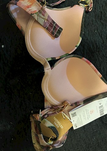 Çiçek Desenli Kopçalı Strappy Bikini Üstü - Görsel 4