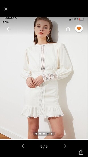 Beyaz trendyol elbise
