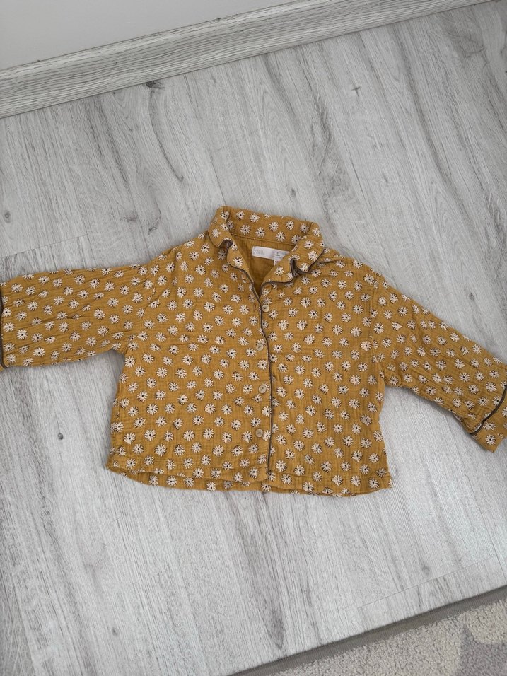 Sarı Nakışlı Bohem Kız gömlek zara - Görsel 2