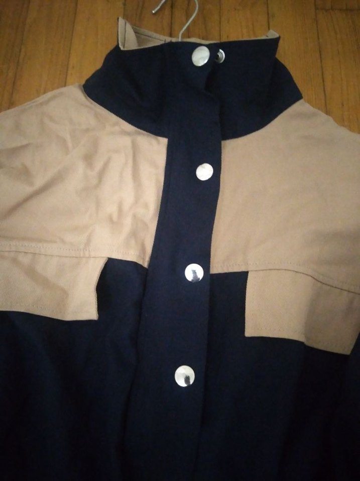 Uzun Kollu, Metal Düğmeli, Cepli Kadın Kumaş Tulum - Görsel 5