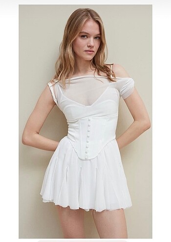 Sagaza White Angel Elbise