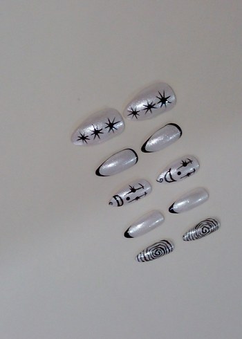 İnci tozlu takma tırnak - Görsel 4