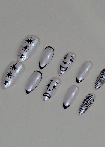 İnci tozlu takma tırnak - Görsel 2