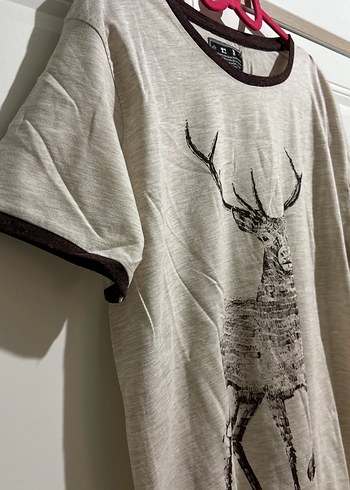 Bej Bohem Tarz Erkek Kısa Kollu Tişört - Görsel 4