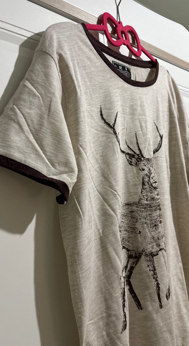 Bej Bohem Tarz Erkek Kısa Kollu Tişört - Görsel 4