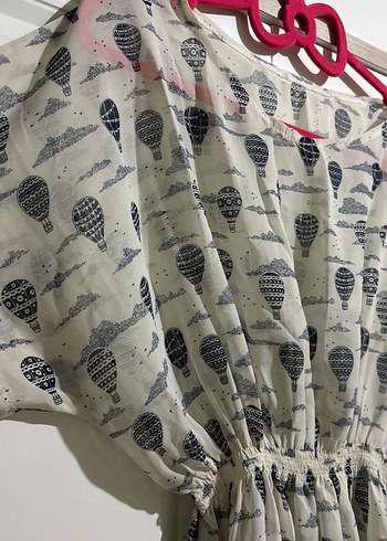 Bohem Desenli Kısa Kollu bluz - Görsel 2