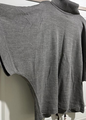 Gri Boğazlı Örgü Kadın Kazak - Görsel 2