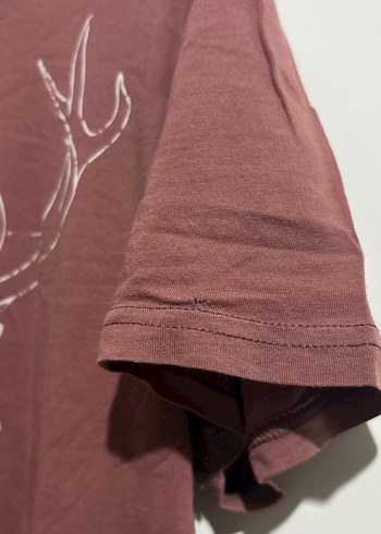 Bordo Baskılı retro bird tişört - Görsel 2