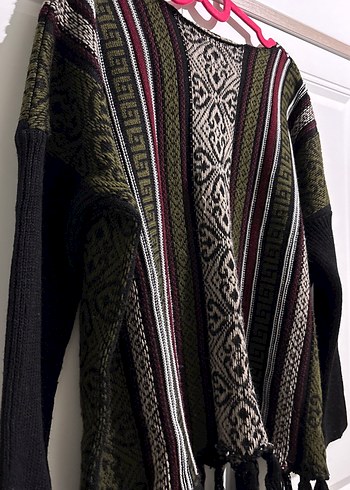 Bohem Desenli Örme Kadın Kazak - Görsel 2