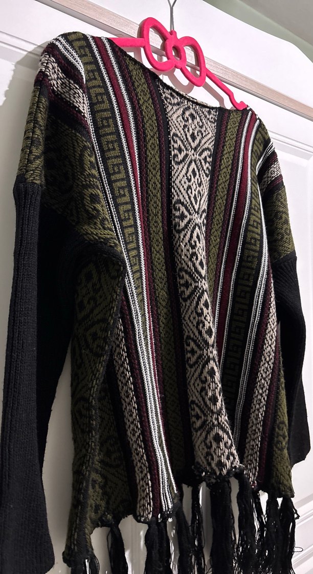 Bohem Desenli Örme Kadın Kazak - Görsel 2